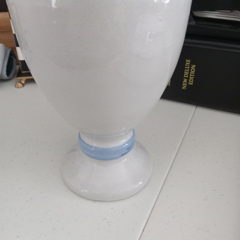 Blue and White Ceramic Goblet M.A.HADLEY - Picture 4 of 4